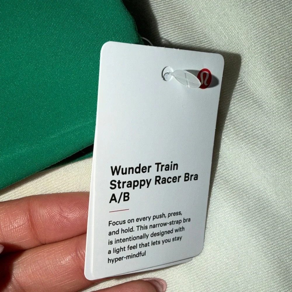NWT Lululemon Wunder Train Strappy Racer Bra A/B Green size 10 - Picture 5 of 7